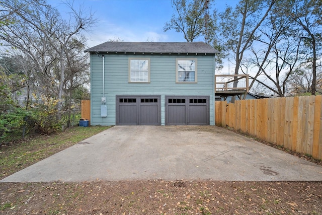 view of garage