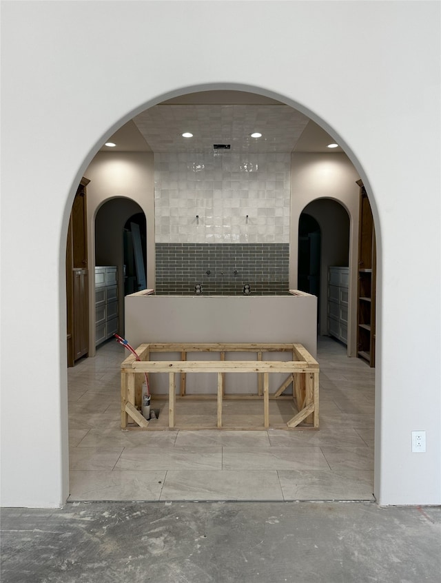 view of unfurnished dining area