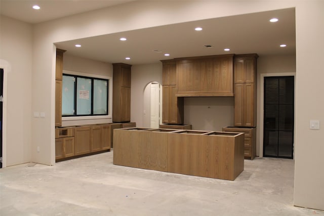 kitchen with a kitchen island