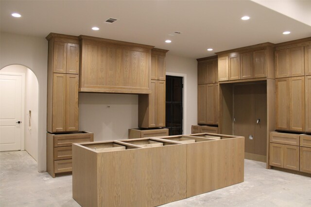 kitchen with a kitchen island