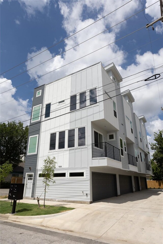 view of building exterior with a garage