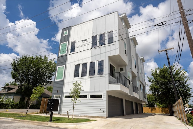 exterior space featuring a garage