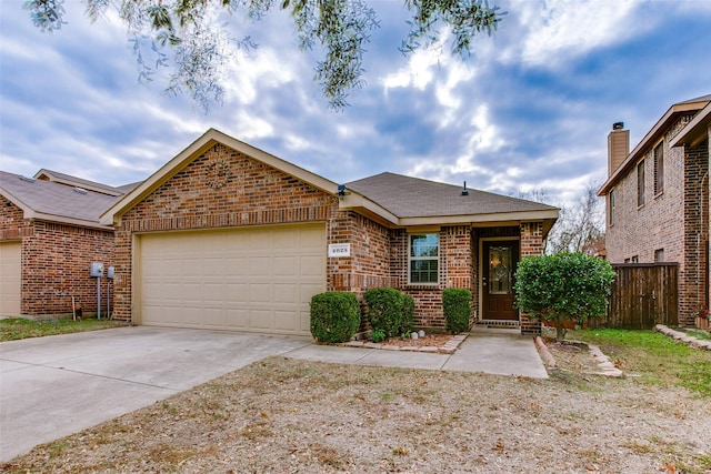 view of front of house with a garage