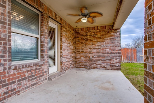 view of patio / terrace with ceiling fan