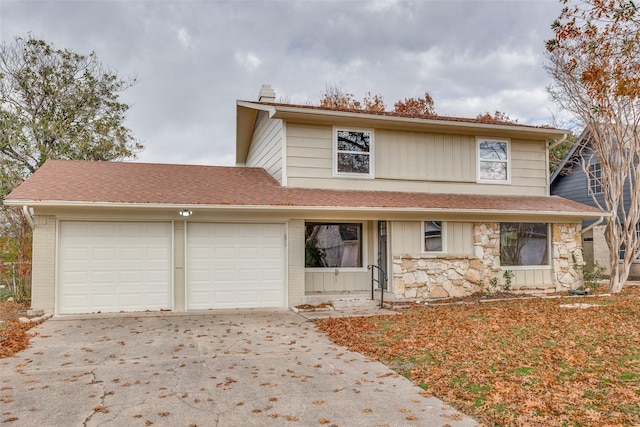 view of property with a garage