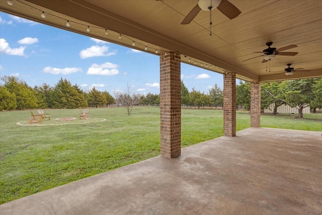 view of patio / terrace with ceiling fan