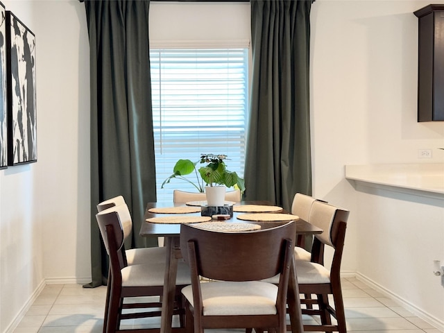 view of tiled dining room