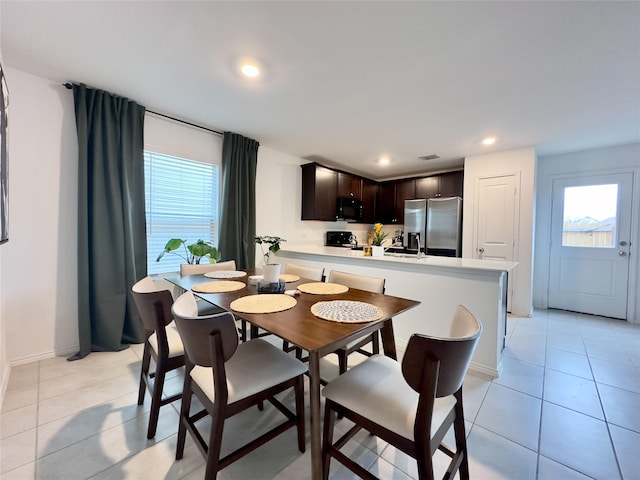 view of tiled dining room