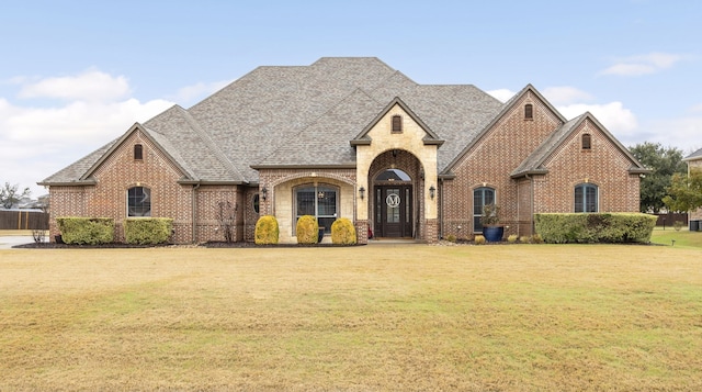 view of front of property featuring a front yard