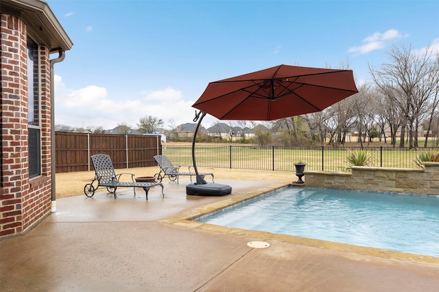 view of swimming pool featuring a patio