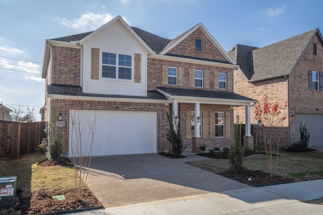 craftsman-style home with a garage