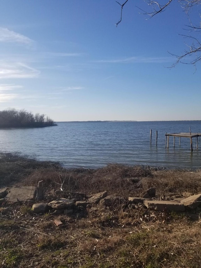 property view of water featuring a dock