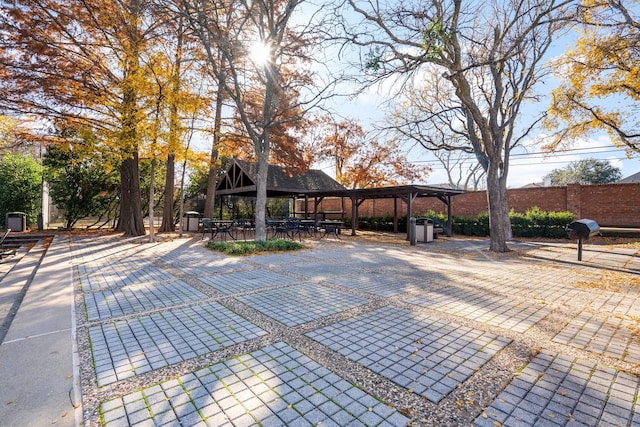 exterior space with a gazebo