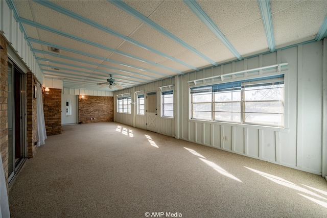 view of unfurnished sunroom