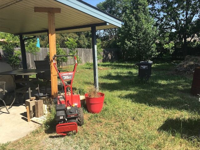 view of yard with fence