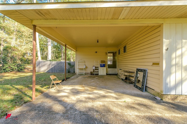 view of patio with a carport