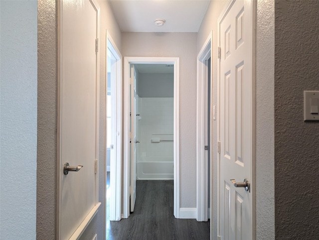 hall featuring dark hardwood / wood-style flooring