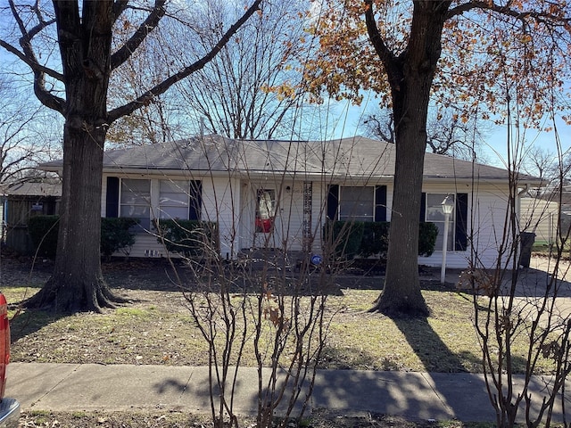 view of single story home