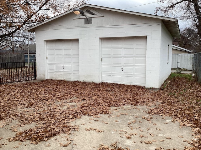 view of garage