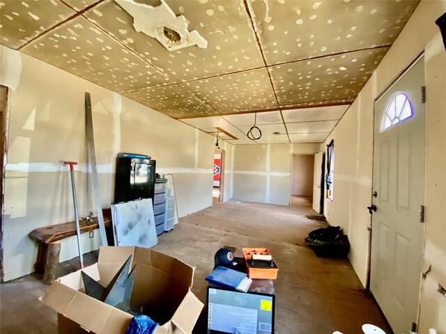 interior space with hardwood / wood-style flooring and ceiling fan