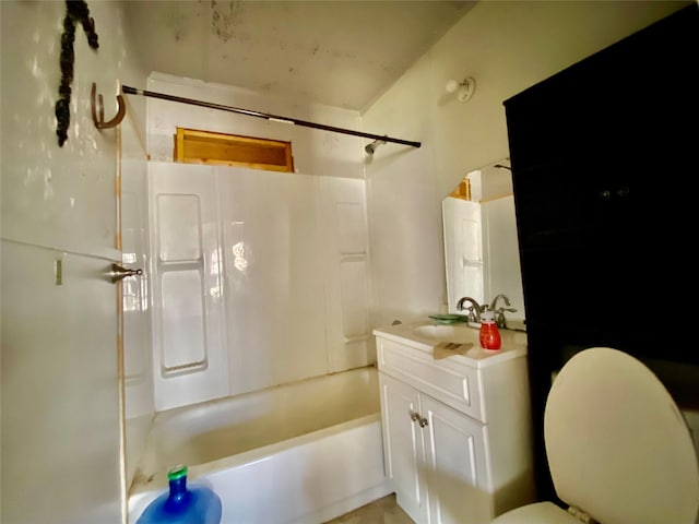 full bathroom with vanity, toilet, and shower / bath combination