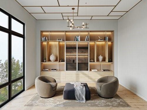 living area featuring a chandelier and hardwood / wood-style floors