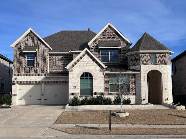 view of front of property featuring a garage