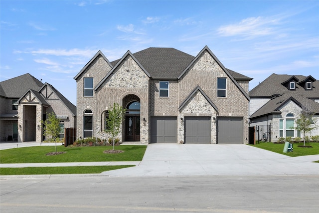 view of front of home featuring a garage and central AC unit