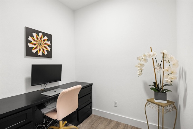 office area featuring light wood-type flooring