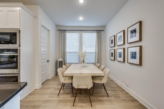 dining area featuring light hardwood / wood-style flooring