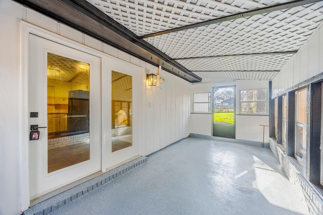 view of unfurnished sunroom