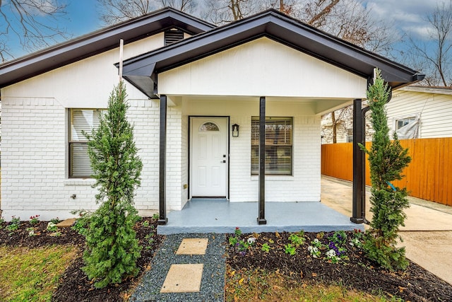 view of front of home featuring covered porch