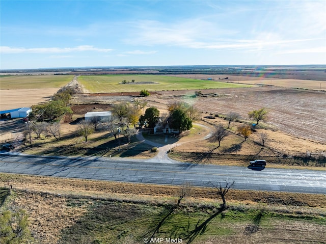 aerial view featuring a rural view