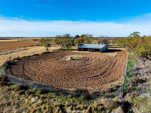 aerial view with a rural view