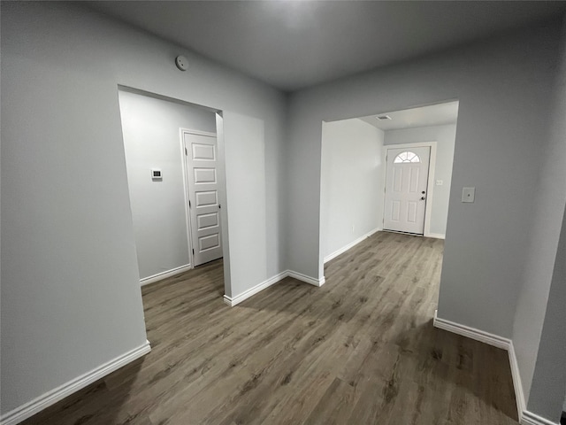 entrance foyer featuring wood-type flooring