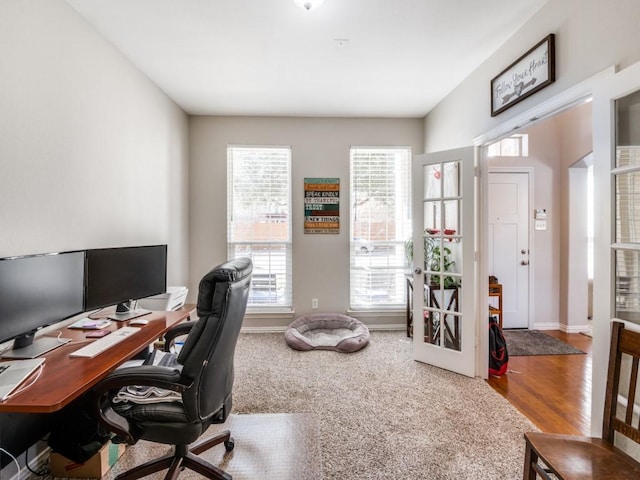 view of carpeted office