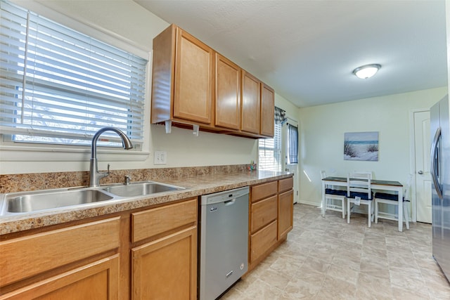 kitchen featuring dishwasher and sink