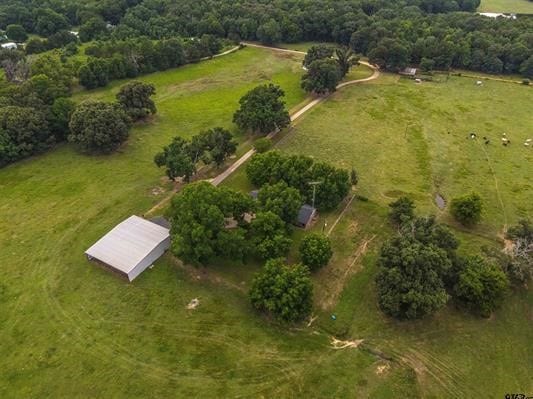 aerial view with a rural view