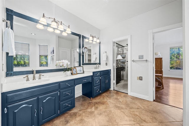 bathroom featuring vanity and tile patterned floors