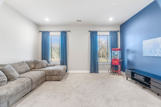 view of carpeted living room