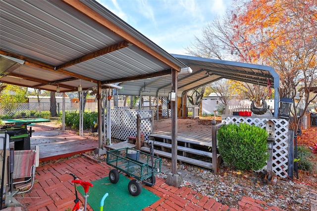 view of patio featuring a wooden deck