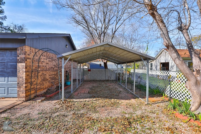 view of yard with a carport