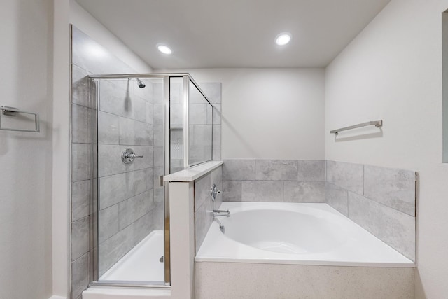 bathroom with plus walk in shower