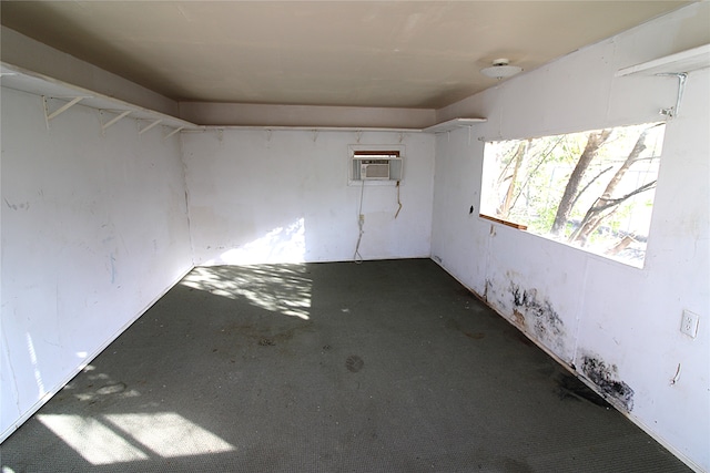 basement with a wall unit AC