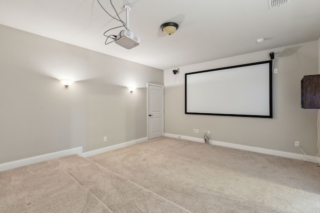 view of carpeted cinema room