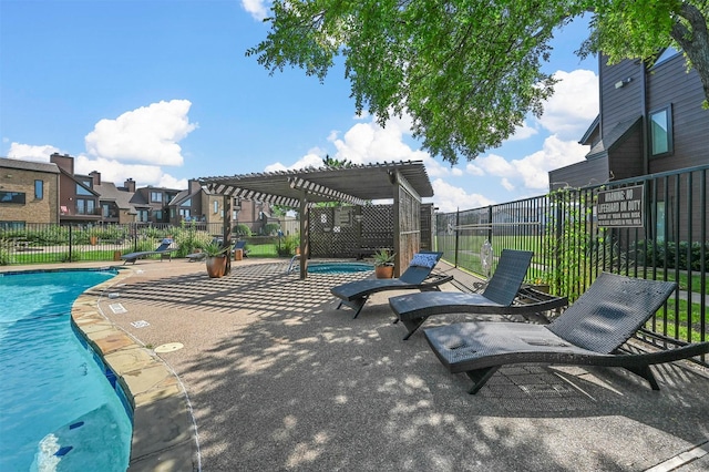 exterior space featuring a community pool and a pergola