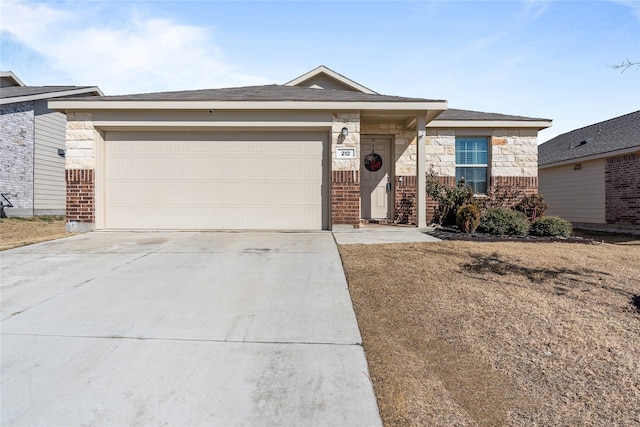 ranch-style house featuring a garage