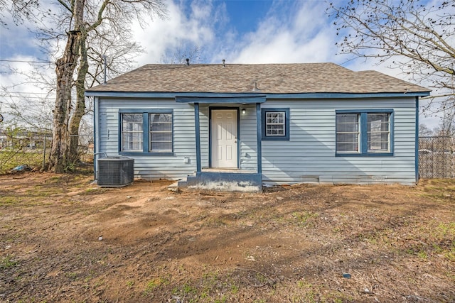 view of front of house featuring central AC unit