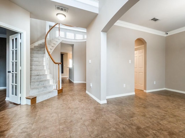 interior space featuring ornamental molding