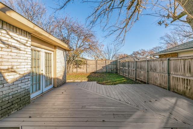 1629 Shreveport Trl, Plano, TX 75023 - wooden terrace featuring a fenced backyard and french doors